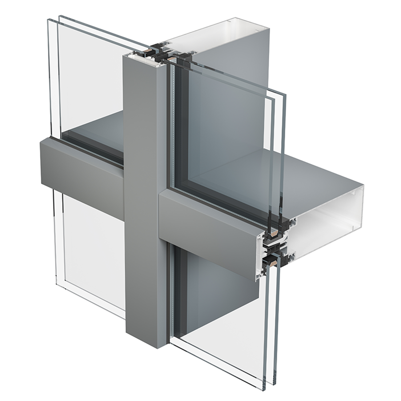 façade en aluminium durable avec double ou triple vitrage pour un maximum de luminosité grâce à de grands vitrages intégrables à ce mur-rideau