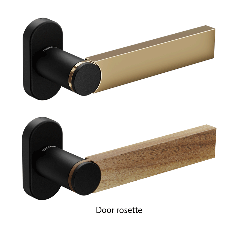 exlusief aluminium luxe handvat met ronde houten afwerking of vierkantig goudkleurige afwerking