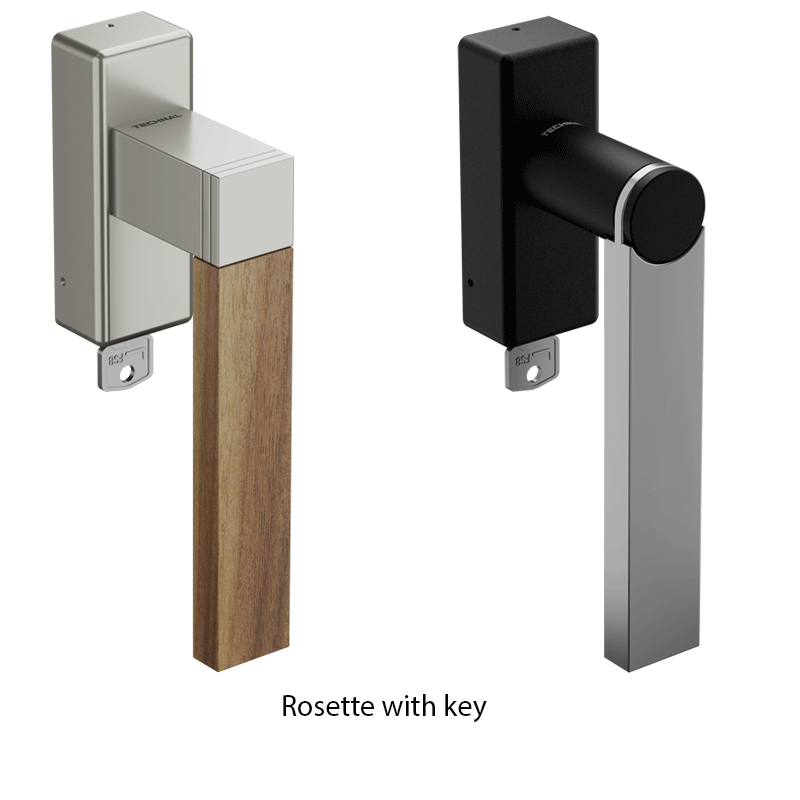 exlusief aluminium luxe handvat met vierkantige houten afwerking of met ronde aluminium afwerking