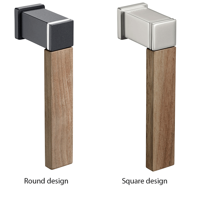 exlusief aluminium luxe handvat met houten afwerking