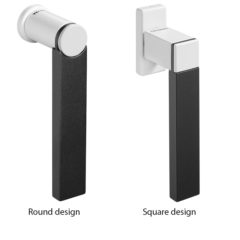 aluminium handvat met zwartkleurige afwerking in rond design of vierkantige design