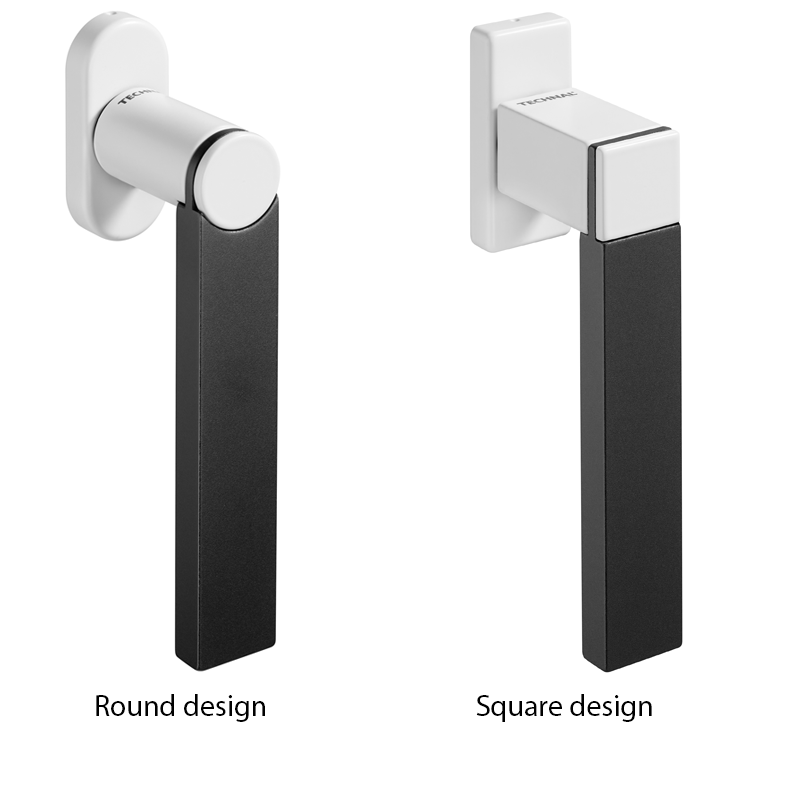 aluminium handvat met zwartkleurige afwerking in vierkant design of rond design