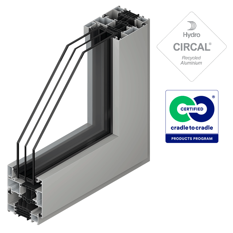 Soleal 75 visble - Open-out Triple Glazing