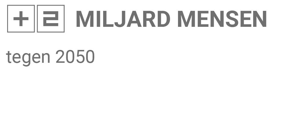 +2 miljard mensen tegen 2050
