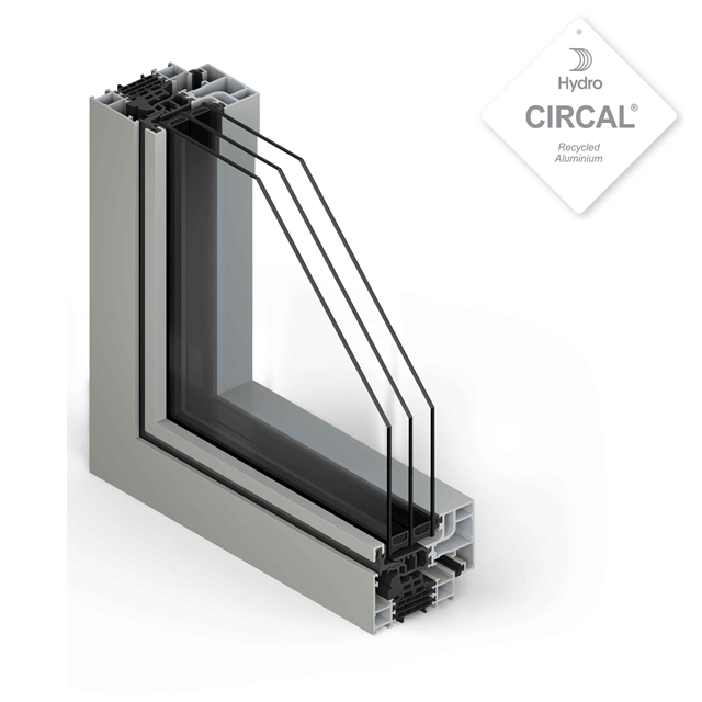 aluminium raam hoekmodel met driedubbel glas