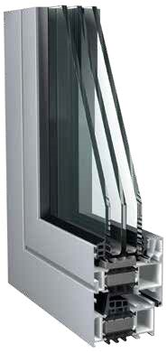 A cross section of the avantis 75 aluminium door