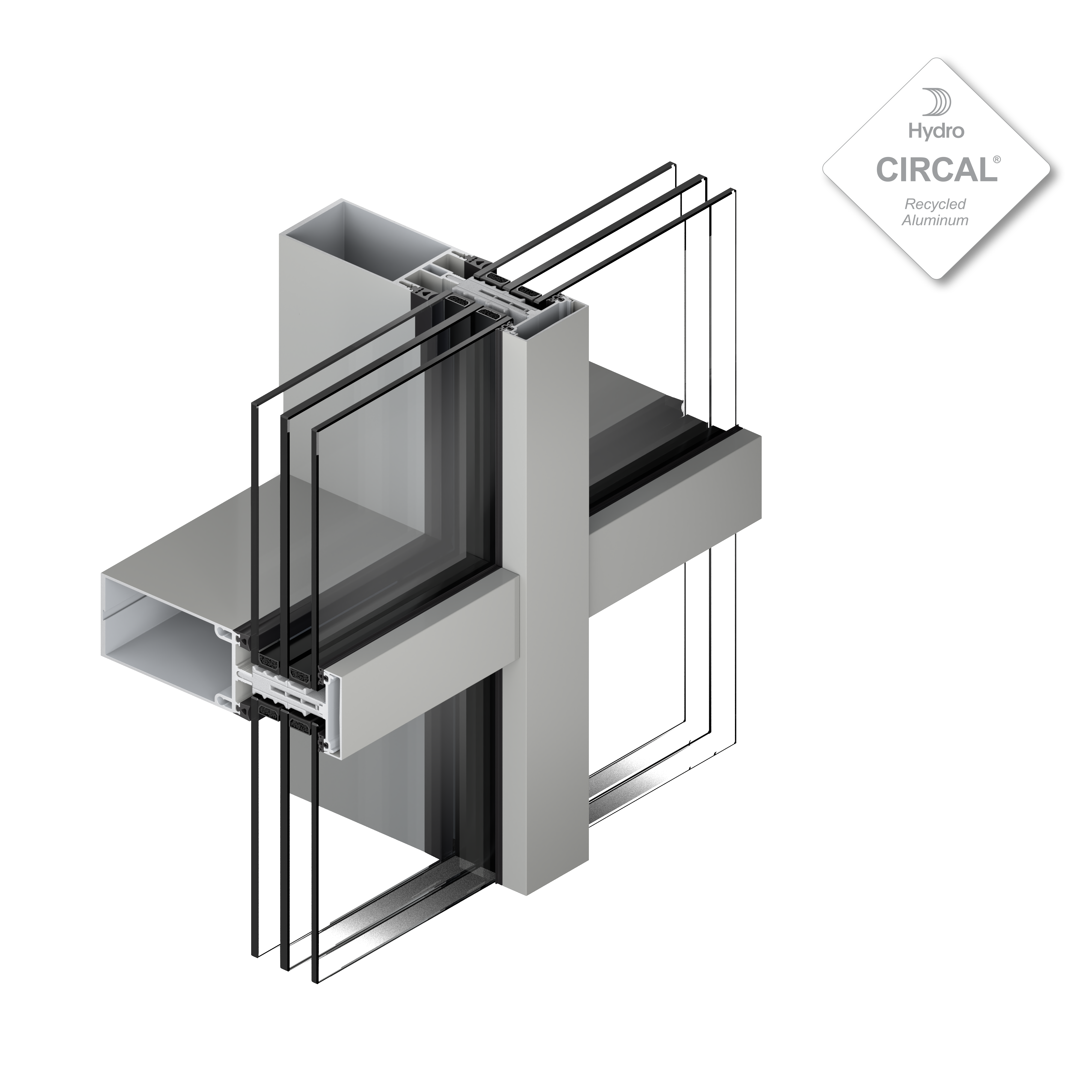 Flat cap facade aluminium TENTAL